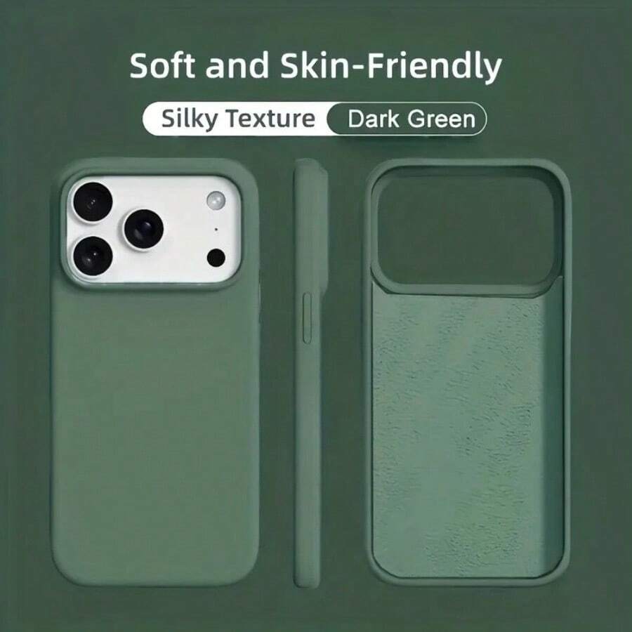 New 18 Luxury Shockproof Soft Beige Friendly Phone Case, Compatible With IPhone 18 17 16 15 Pro 14 Plus 13 12 11 17 Pro Max Resistant Design, Skin-Friendly Material, Anti-Fall Smooth Protective Cover - Green - View 1