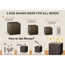 MAJOHN 1pc 12x12x12CM Metal Money Box, Only In No Out Design, Sturdy Steel Coin Savings Bank, Personal Finance Cash Storage, Home Organization, Christmas Gift - Multiple Styles - View 1