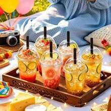 كوب شرب بغطاء قبة متعدد الاستخدامات، وعاء شرب بسيط، أدوات مائدة أنيقة، مناسب للمنزل والنزهات والتجمعات والترفيه والغداء المتأخر - مشاهدة 3