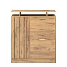 Hallway Coat Rack Set, Wall Coat Rack, Coat Rack Set With Shoe Bench And Shoe Cabinet, 1 Mirror, 4 Hooks, 5 Doors, Natural, W140 * D35 * H133 Cm, 140 X 35 X 133 Cm - Multicolor - View 11