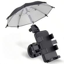 1PC Bicycle Phone Holder With Adjustable Shock-Absorbing Handlebar Clamp And Small Umbrella, Suitable For Bicycles, Motorcycles And Electric Scooters - Black - View 10