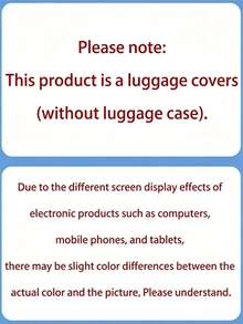 1PC / Flat Print Design / Luggage Cover (Only Luggage Cover, Not Including Luggage Case) / Suitable For 20 To 28 Inch Luggage / Made Of Thickened Fabric / Essential Accessory For Your Travel And Checked Luggage - Multicolor - View 5