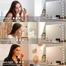 1 buah Lampu Strip Rias dengan Kecerahan yang Dapat Diatur, Lampu Rias Bertenaga USB dengan 3 Mode Warna (Putih/Hangat/Netral), Pencahayaan Rias Tanpa Bayangan untuk Ruang Ganti, Meja Rias, Siaran Langsung, Cocok untuk Bar, Rumah, dan Tempat Hiburan - Lampu depan bertenaga USB - View 5