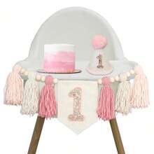3 pièces Guirlande de franges en fil de style bohème fait main, décoration de chaise haute pour fête d'anniversaire, décoration murale, décoration de la maison - Plusieurs styles - Voir 4