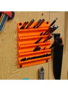 100-Slot Wall-Mounted Bit Storage Rack, Hex Bit Holder Compatible With 6.3mm Bits, Screwdriver Tool Organizer For Home Garage - A - View 1