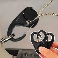 10pcs Automatic Tarp Rope Tensioners, Self-Locking Line Hooks, Knotless Tightening Clips, Wind Rope Adjustment Buckles, Outdoor Fixing Tools - Black - View 12