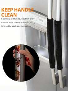 4/2pcs Universal Appliance Handle Covers Refrigerator Oven Handle Covers Heat-Resistant Anti-Collision Silicone & Stain-Resistant Cloth Sleeve For Refrigerator Microwave Dishwasher Oven Kitchen Essentials Kitchen Decor Home Decor - Multicolor - View 7