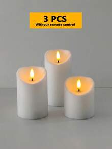 3pcs Flameless Candle Lights With Timer Remote Control, Battery Operated Flickering Pillar LED Candles, Suitable For Halloween, Christmas, Mother's Day, Valentine's Day, Dining Table, Proposal, Wedding, Birthday, Party - Wavy Slant - View 17