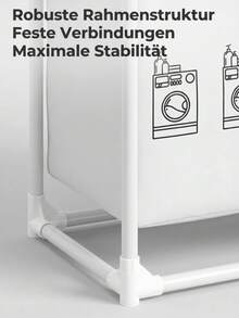 Wäschekorb, Zweischichtiger Kleider-Trenner (mit 4 Abnehmbaren Beuteln), Wäschekorb Zur Aufbewahrung Von Kleidung, Waschmittel, Leuchtende Kleidung, Dunkle Kleidung - Schwarz und Weiss - Übersicht 6