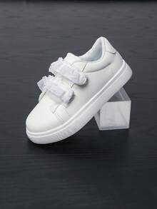 Spring/Autumn Fashion New Girls' Lace Hook-And-Loop Versatile Casual Sports Sneakers Skate Shoes Student Versatile - White - View 5