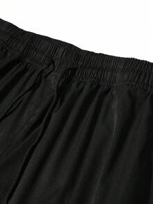 Men's Spring/Autumn New Drawstring Fashion Casual Sports Long Pants, Unisex, Suitable For Spring/Autumn - Black - View 6