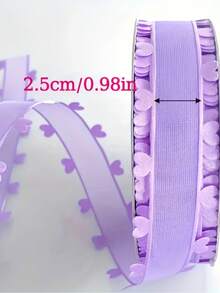 20mm High Quality Heart-Shaped Tulle Ribbon, Mixed Colors, Polyester Material, Suitable For Bows, Hair Accessories, Floral Arrangements And Gift Wrapping, Perfect For Christmas, Wedding, Thanksgiving And Valentine's Day Decorations - Double-sided Heart - View 6