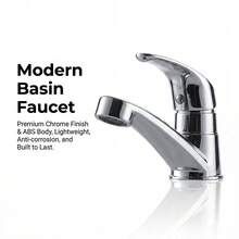 ABS Material Single Cold Water Bathroom Basin Faucet, Plated Shiny Finish Single Handle Deck Mount Cold Water Faucet - Plating - View 2