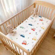 1pc Cartoon Baby Crib Fitted Sheet, Patchwork Mattress Cover Bed Sheet For Children's Bed - Car - View 12
