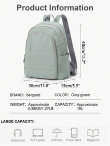 Women's Laptop Backpack, Suitable For 14/15 Inch Laptops, Fashionable Waterproof Lightweight Travel Office Business Teacher Nurse Computer Bag, With Laptop Compartment, Fashionable Women's And Girls' Backpack, Handbag, Student Backpack - Green - View 5