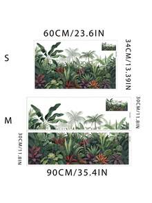 Fresh Tropical Green Plant Leaf Bedroom Living Room Entryway Home Background Wall Decor Self-Adhesive Wall Sticker - Multicolor - View 6