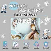 1pc Christmas Window Sticker - Santa Claus "Hello Kids" Text Design, Removable Static Cling, Holiday Home Decor, Christmas Santa Sticker Without Damaging Glass, Halloween Christmas Home Window Decoration, Easy To Apply, Beautiful Sticker - Peeking Santa Claus - View 6