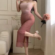 Women Short Dresses - Burgundy - View 5