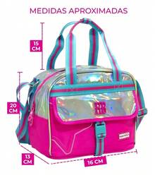 Lancheira  bolsa Termica Tiracolo Meninas Rebecca Bonbon Original - rosa - Visão 2