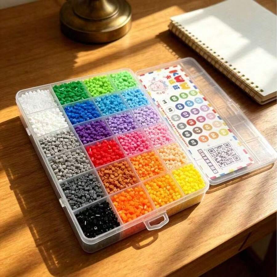 Manik-manik Perler Mini 2,6mm Seni Piksel Manik-manik Besi Mutiara Warna-warni Manik-manik Fuse Puzzle Mainan Puzzle 3D Buatan Tangan DIY - MultiWarna - View 1