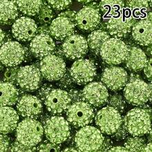 23 10mm Polymer Clay Rhinestone Beads, Sparkling Fancy Diamond Beads, For DIY Products Such As Bracelets, Necklaces, And Keychains. - 23pcs - View 20