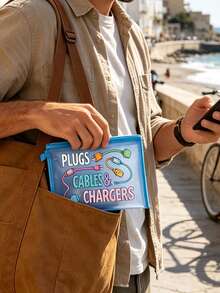 Cable And Charger Storage Bag - Multi-Functional Travel Organizer For Chargers, Cables, Electronic Devices - Dynamic Tech Organizer For "Outlets, Cables And Chargers". This Compact And Affordable Storage Bag Is Perfect For Your USB Cables, External Batteries, Headphones And Chargers. - Multicolor - View 6