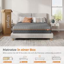 Uliyati 7-Zonen Kaltschaummatratze H3 Memory Foam mit Atmungsaktivem Bezug für Kühlen Schlaf und Druckentlastung, Öko-Tex Zertifiziert, 26 cm Höhe - Grau - Übersicht 6