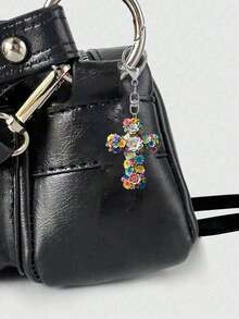 2D Flat Flower Cross Pattern Keychain, Cross Flower Keychain, Beautiful Fashionable Key Ring Wallet Handbag Decoration, Fashionable Flower Party Keychain, Novel Acrylic Design Key Ring Decoration, Durable And Lightweight, Suitable For Car Keychain, Phone Keychain, Backpack And Wallet Keychain Decoration - Can Be Used As Birthday Gift, Pet Lover Keychain Car Key Bag Pendant - Multicolor - View 5