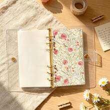 1pc Ins Style Floral A6 6-Hole Acrylic Divider Board, Highly Attractive Loose-Leaf Notebook Universal Separator Page - A - View 4