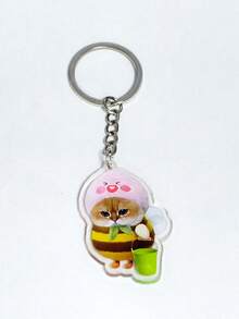 Acrylic Cat Keychain, Cute Pet Cat Pendant, Animal Bag Charm, Car Key Ring, Backpack Accessory, Gift For Cat Lovers - Multicolor - View 11