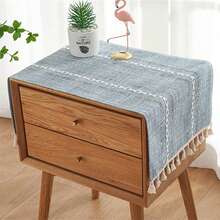 1pc Geometric Jacquard Small Tablecloth, Kitchen Dust Cover, Microwave Dust Cover, Coffee Table Cover, Bedside Table Cover, Table Runner, Furniture Dust Cover, Desktop Decorative Cloth, Women's Day, Travel Essentials, Wedding Favor - Multicolor - View 4