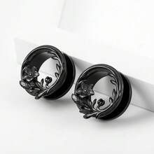 1 Pair 316L Stainless Steel Flower Ear Gauge Ear Cartilage Expander Body Piercing Jewelry Vintage - 1403 - View 5