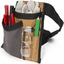 Electrician's Special Multi-Functional Waist Bag Wear-Resistant Tool Repair Tool Bag Construction Site Thick Portable Storage Canvas Waist Bag - Multicolor - View 9