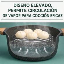 16cm Round Iron  Plated Steaming Rack, Multipurpose Heat Insulating Trivet For Pots And Pans, Elevated Steam Stand For Cooking, Silver - 查看 5