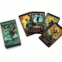 Van Gogh Tarot Cards Mysterious Tarot Cards Fortune Telling Game Cards Party Gathering Game - Mint Blue - View 2