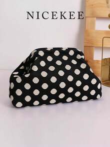 Women's Fashion Striped Faux Leather Crossbody Bag Shell Bag Elegant Shoulder Bag, Suitable For Dating, Shopping, Commuting And Work - Black - View 1