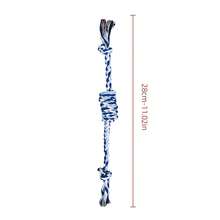 Pet Rope Toy - Durable Braided Knot, Suitable For Chewing Dogs, Interactive Tug Toy With Hand-Pull Knot, Can Withstand Strong Pulling, Ideal For Pet Interaction Training And Teeth Cleaning - Blue and White - View 2