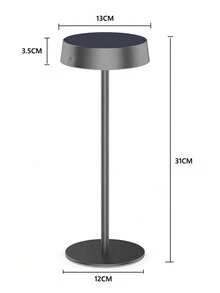 Lampu Meja LED Tahan Air 3 Warna yang Dapat Diredupkan, Lampu Meja Mini Portabel Isi Ulang USB, Lampu Malam untuk Berkemah di Luar Ruangan, Samping Tempat Tidur, Teras, Perjalanan, Dalam/Luar Ruangan - hitam - View 11