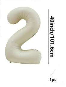 1/2pcs 40 Inch Large Cream Color Number Foil Balloons, Minimalist Premium Style, Suitable For Birthday Party Decoration, Anniversary, 100 Days Celebration, Festival And Event Decoration, Room Decor, Photography - 40 Inch Cream Digital - View 7