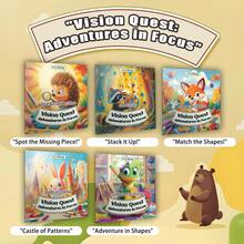 Vision Quest 系列活動書，尋找缺失碎片、堆疊、形狀配對、圖案城堡、專注力大冒險，趣味視覺感知與圖案辨識練習，適合居家與學校的優質學習工具 - 感知 - 查看 1