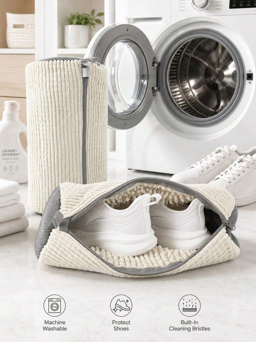 1pc 360° Shoe Laundry Bag, Machine Washable, Slouchy Person Essential, Supports Hanging Drying, Suitable For All Types Of Shoes, Men's Shoes, Women's Shoes And Sports Shoes/Holiday Essentials/Bathroom Accessories/Travel Essentials/Travel - Multi-color - View 1
