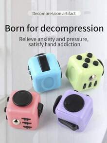 1pc Stress Relief Dice, Used For Relieving Anxiety And Focusing Attention, Plastic Material, Relaxing Body And Mind, Anti-Stress Magic Cube Gift (Random Color) - Multicolor - View 11