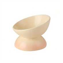 1pc Ceramic Gradient Cat Bowl, Gradient Color Pet Food Bowl With Non-Slip Base, Easy To Clean Shallow Wide Rim Pet Bowl Suitable For Cats And Kittens, Cute Cat Supplies Accessories Gift - Multicolor - View 10
