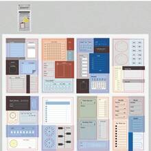 Schedule Tracking Stickers, Writable Daily Planner Stickers, Multi-Color Lined Memo Calendar Labels, Suitable For Daily Schedule Organization, Bullet Journal, DIY Photo Album, Office And Student Stationery Accessories - Reusable Sticker Book - View 9