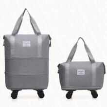 1 Large Capacity Foldable Travel Storage Bag, Durable Nylon Material, Black, Multi-Functional Portable, With Wheels, Suitable For Outdoor Travel, Meets Aircraft Overhead Bin Requirements - A - View 13