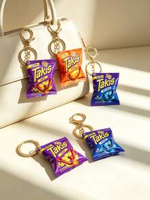 6/3/1pc Creative Realistic Potato Chips Snack Bag Keychain Pendant - Multicolor - View 5