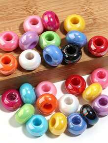 1/25/50pcs Acrylic Colorful Abacus Beads With Large Hole, Suitable For DIY Bracelets, Keychains, Holiday Decorations, Abacus Bead Tassel Dreamcatcher Making, Hanging Cord Beads - Multicolor - View 6