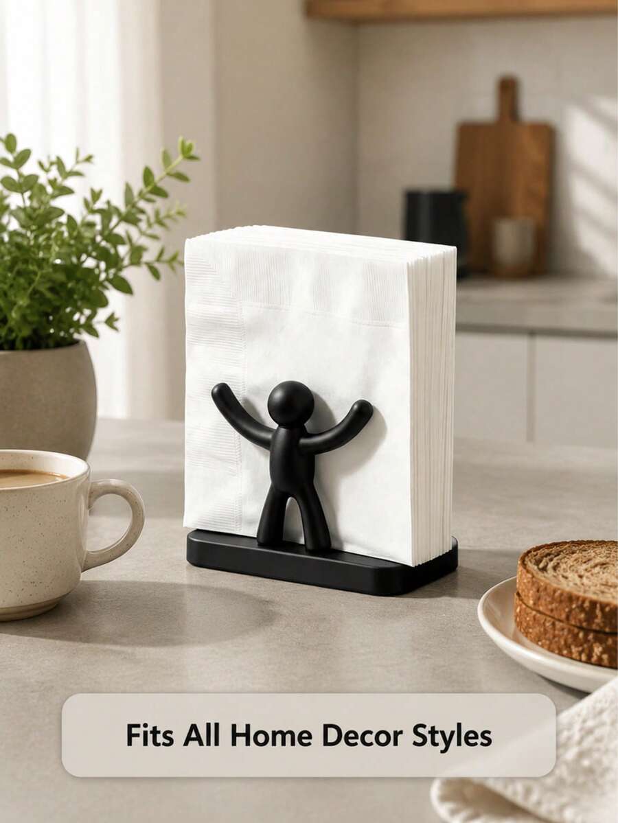 1pc Creative Hugging Figure Napkin Holder, Christmas Tabletop Decor, Christmas Holiday Table Decor Napkin Holder, Unique Home Decor Gift, Suitable For Christmas, Halloween Holiday Decoration, Home, Cafe, Restaurant Decorative Tabletop Accessory, Kitchen Essential - Multicolor - View 1