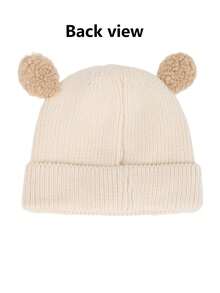 1pc Bear Ear Crochet Hat For Kids, Toddler Autumn/Winter Daily Warm & Cold-Proof Beanie - Multicolor - View 6