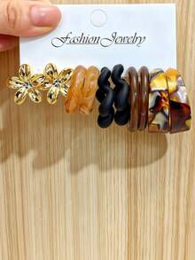 Retro Multi-Color C-Shaped Ladies' Earrings Set - Luxurious, Fashionable, Creative, Sexy And High-End Ear Accessories - Multicolor - View 6